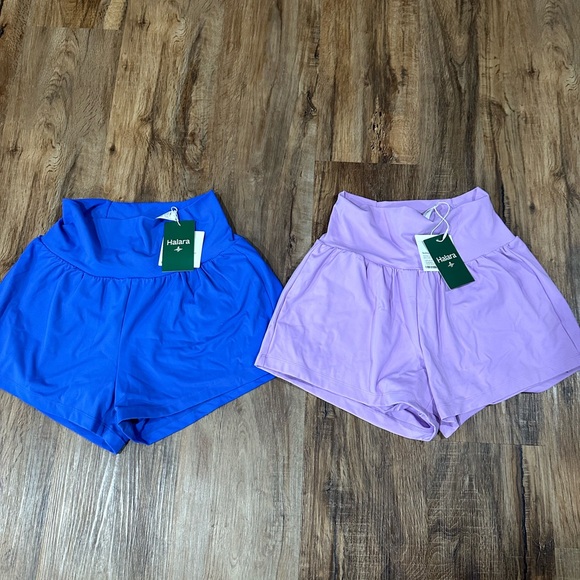 HALARA Pants - HALARA Women's Athletic Shorts in Blue and Lavender